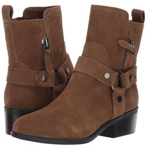 Marc Fisher Dalary Brown Suede Moto Boot